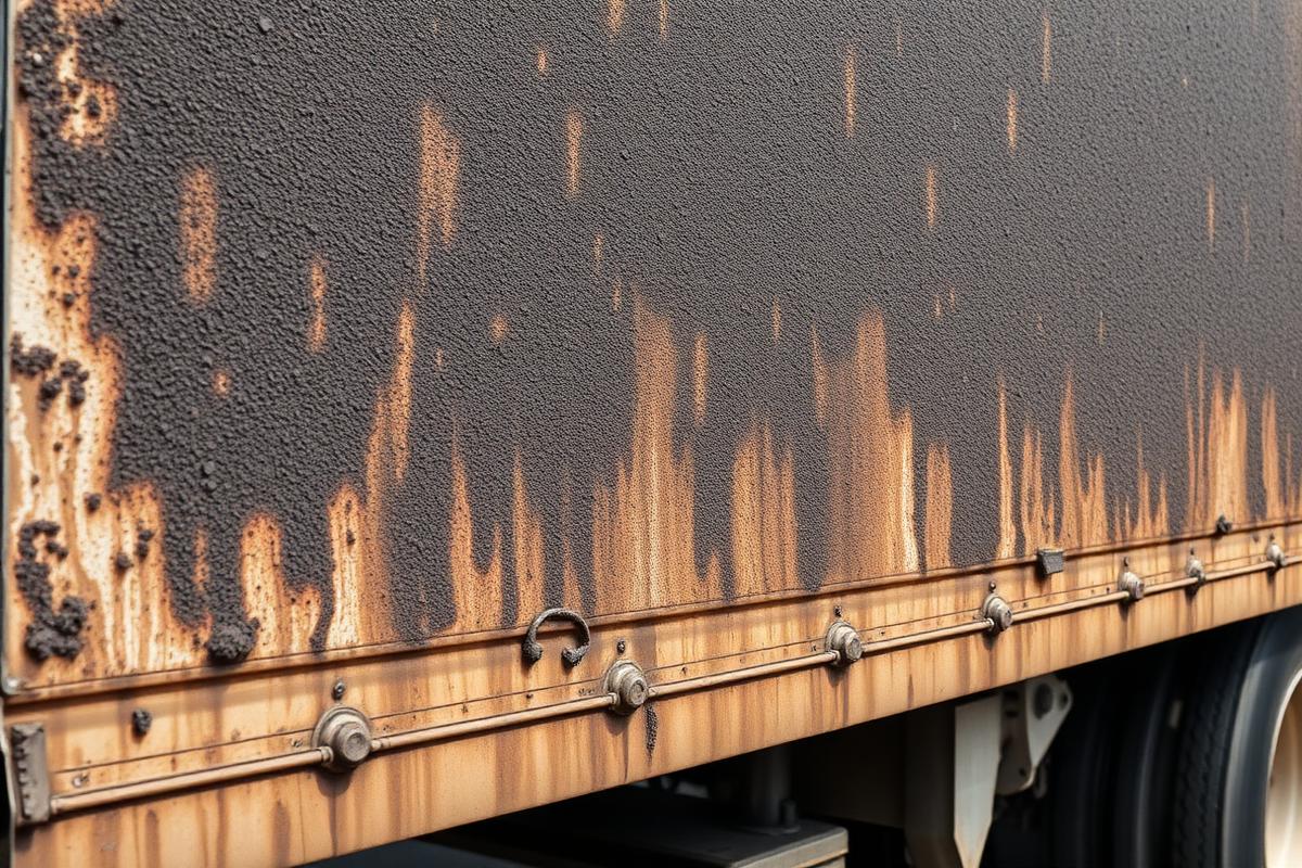 53' dry van trailer reclamation wash before cleaning by Wash Me